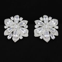 Luxury Jewelry Stud Earrings Cubic Zirconia Half Round Fanshaped Radial Stud Earrings Birthday Gift