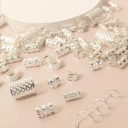 90pcs Hollow Out Hair Ring,Dreadlocks Beads Hair Braid Rings Clips Dread Locks Hair Braiding Metal Cuffs Decoration/Accessories