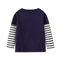 Little maven Baby Boys Blouses Long Sleeves Striped T-shirt Cotton Cartoon Excavator Tops for Kids Children's Clothing