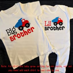 Big Brother/Little Brother Matching Sibling Kids T-shirt and Baby Grow Baby Shower Gifts Baby Coming Home Outfits Sibling Cloth