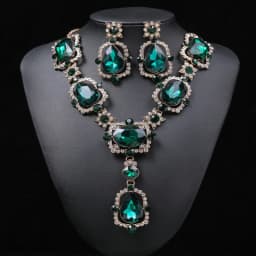 Royal Jewelry Set Wedding Statement Chunky Crystal Drop Earrings and Amethyst Purple Rhinestone Choker Necklace for Women