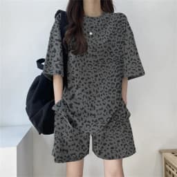 Women T-Shirt Shorts Suit Set Casual Tie Dye Loose Tshirt and Wide Leg Middle Shorts with Pockets Female Soft Summer Shorts Sets