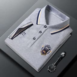 summer Men's Casual Embroidery Short Sleeve Polo Shirt New Fashion Solid Color Top