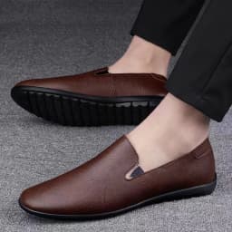 Leather Men Shoes Casual Luxury Brand Soft Italian Mens Loafers Moccasins Breathable Slip on Lazy Driving Shoes Plus Size 37-47