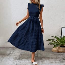 Summer Dresses Sexy Outfits 2024 Solid Color Strap Decoration Elegant Dress Female Vintage Casual Beach Dresses ropa de mujer