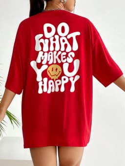 Do What Makes You Happy Funny Letter Graphic T Shirt Women Street Casual Tees Soft Short Sleeve Cotton Oversized Tee Clothes