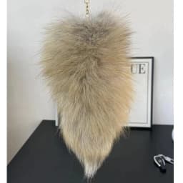 Real Fur Fox Tail Key Chain Cos Props DIY Raw Materials Bjd Tail Show Props Bag Pendant Key Chain High-End Gift