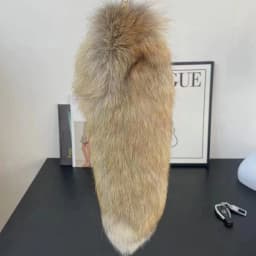 Real Fur Fox Tail Key Chain Cos Props DIY Raw Materials Bjd Tail Show Props Bag Pendant Key Chain High-End Gift