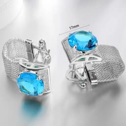 HAWSON Men Birthstone Crystal Cufflinks 17mm Color Stone Cuff Links for Wedding Business Shirt, Birthday Gift for Men