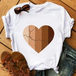 Fashion Print T-shirt Kawaii Melanin T Shirt Women Funny Black African Curly Hair Girl Graphic Tees Aesthetic Tshirt Female