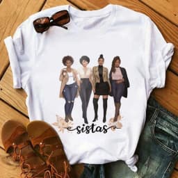 Fashion Print T-shirt Kawaii Melanin T Shirt Women Funny Black African Curly Hair Girl Graphic Tees Aesthetic Tshirt Female