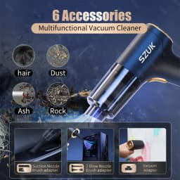 SZUK 98000PA Car Vacuum Cleaner Wireless Mini Powerful Cleaning Machine Handheld for Car Portable Blow Computer Home Appliance