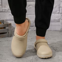Men's flat EVA plastic waterproof perforated shoes with 2 pairs of sandals and slippers, fisherman's shoes, nurse's shoes