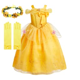 Girls Belle Dress Children Christmas Elegant Princess Costume Baby Summer Halloween Disguise Cosplay Party Fantasy 3-10 Years