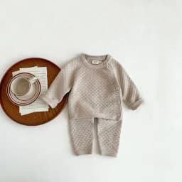 2Pcs Baby Boy Clothes Set Soft Knit Cotton Baby Boy Sweater + Pants Kids Outfit Spring