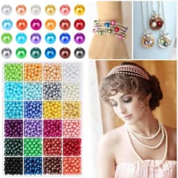 1680pcs 6mm 24 Colors Faux Pearl Set DIY Bracelet Necklace Making Materials with Box