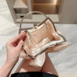 Gold Bright Silk Bowknot Evening Bag Women Elegant Fashion Banquet Clutch Chain Shoulder Bags Luxury Purse Female Party Handbags