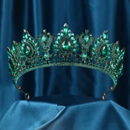 Baroque Luxury Girls Red Green Blue Crystal Bridal Wedding Tiara Crown Bride Queen Headbands Hair Jewelry Accessories