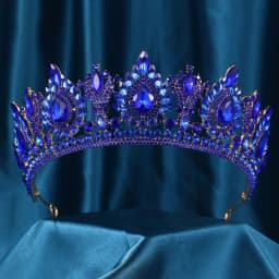 Baroque Luxury Girls Red Green Blue Crystal Bridal Wedding Tiara Crown Bride Queen Headbands Hair Jewelry Accessories