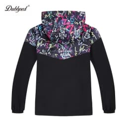 Dubbped Spring Autumn Jacket Boys Girls Waterproof Windbreaker Raincoat Graffiti Design Coat Polar Fleece Windproof Clothes