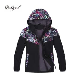Dubbped Spring Autumn Jacket Boys Girls Waterproof Windbreaker Raincoat Graffiti Design Coat Polar Fleece Windproof Clothes