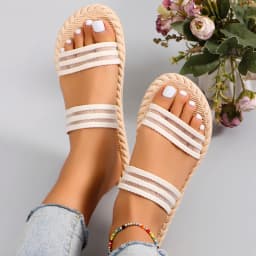Women's fashion trend anti-slip wear comfortable lightweight double soft soled mid-heels sandals