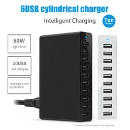 60W 10 Ports 40W 5 USB Ports Quick Charge Charger Station Dock with Cable for iPhone iPad Samsung PC Kindle Multi USB Charger