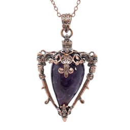 Water Drop Crystal Pendant Necklace for Men and Women Natural Amethyst Rose Quartz Onyx Lapis Lazuli Opal Antique Stone Jewelry