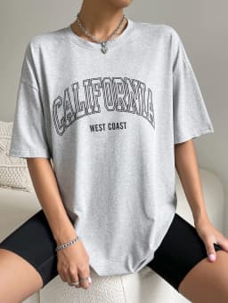 100% Cotton Womens T-Shirts California West Coast USA Letter Prints Tops Female Oversize Short Sleeve Tee Fashion Streetwear