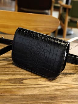 Fashionable women's waist bag, multifunctional crocodile pattern PU leather small bag, casual sports diagonal cross chest bag