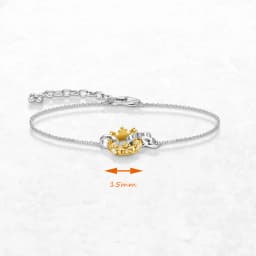 Royal Design Golden Crown Bracelet 925 Sterling Silver Fine Jewelry Europe Women Queen Vintage Gift