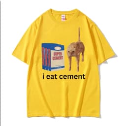I Eat Cement T Shirt Funny Sarcastic Offensive Random Cat Meme Print T Shirts Men Women Casual 100% Cotton Tops Oversized Tshirt
