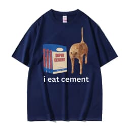 I Eat Cement T Shirt Funny Sarcastic Offensive Random Cat Meme Print T Shirts Men Women Casual 100% Cotton Tops Oversized Tshirt