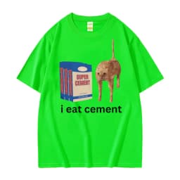 I Eat Cement T Shirt Funny Sarcastic Offensive Random Cat Meme Print T Shirts Men Women Casual 100% Cotton Tops Oversized Tshirt