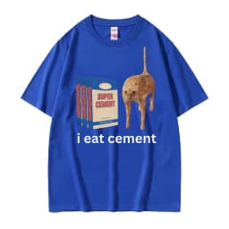 I Eat Cement T Shirt Funny Sarcastic Offensive Random Cat Meme Print T Shirts Men Women Casual 100% Cotton Tops Oversized Tshirt