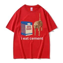 I Eat Cement T Shirt Funny Sarcastic Offensive Random Cat Meme Print T Shirts Men Women Casual 100% Cotton Tops Oversized Tshirt