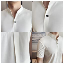 Men's High Elastic V-neck Polo Shirt, Thin Short-sleeve T-shirt, Business Casual Men's Top, 2024 High Quality, M-4XL.