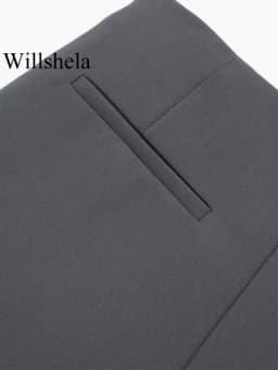 Willshela Women Fashion Solid Bandage Side Zipper Mini Skirts Shorts Vintage High Waist Female Chic Lady Shorts
