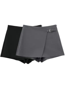 Willshela Women Fashion Solid Bandage Side Zipper Mini Skirts Shorts Vintage High Waist Female Chic Lady Shorts