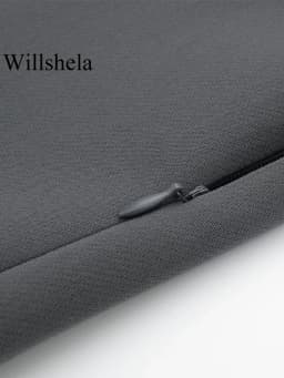 Willshela Women Fashion Solid Bandage Side Zipper Mini Skirts Shorts Vintage High Waist Female Chic Lady Shorts