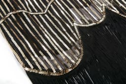 SIDAIMI 1920s Flapper Dress Great Gatsby Dress Round-Neck New Women's Black Sequin Dress Elegant Dress Tassel Party Dress