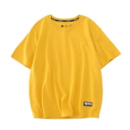 WAVLATII Women New Cotton T Shirts Female 210 GSM Purple Solid Fashion Casual Oversized Short Sleeve Tees Tops for Summer WT2470