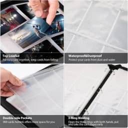 900 Pockets Card Binder Sleeves with Zipper, Double Sided Pockets Card Holder Carry Card Case for TCG CCG Card Storage( White)