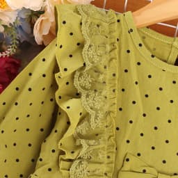 New Spring Autumn Girl's Net Gauze Lace Splicing Long-Sleeved Dress Polka Dot Cute Skirt Casual Kids Children Loose Comfortable
