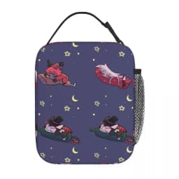 Hazbin Hotels Anime Insulated Lunch Bags Food Container Bags Portable Thermal Cooler Lunch Boxes For School Office