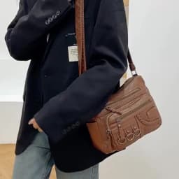 Vintage Pu Leather Luxury Purses and Handbags High Quality Women's Bag Design Multi-pocket Ladies Crossbody Shoulder Bags