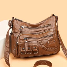 Vintage Pu Leather Luxury Purses and Handbags High Quality Women's Bag Design Multi-pocket Ladies Crossbody Shoulder Bags