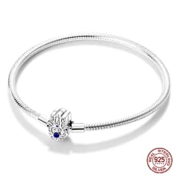 2024 Hot Selling New Original 925 Sterling Silver Snake Chain Heart Cat Claw Bracelet for Disk Beads DIY Jewelry Making