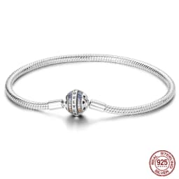 2024 Hot Selling New Original 925 Sterling Silver Snake Chain Heart Cat Claw Bracelet for Disk Beads DIY Jewelry Making