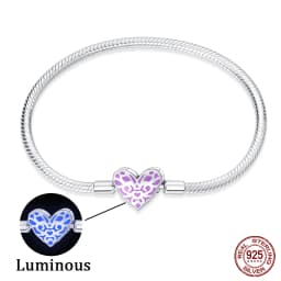 2024 Hot Selling New Original 925 Sterling Silver Snake Chain Heart Cat Claw Bracelet for Disk Beads DIY Jewelry Making